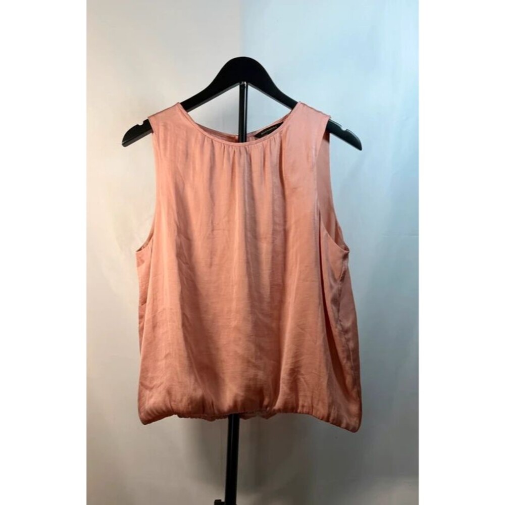Banana Republic Salmon Pink Sleeveless Draped Back Blouse | Large